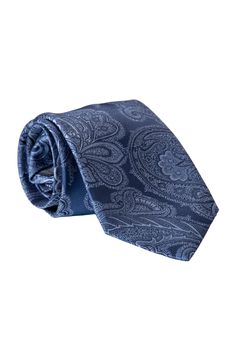 Experience timeless sophistication with our beautiful paisley woven tie. Drawing inspiration from the patterns and colors found in Italy's historic art cities. Standard Length: Approx. 3.25" x 58.5". A classic tie width and length that is perfect for most men up to 6'2". 100% silk jacquard: It is made on a special jacquard loom, using different colored yarn-dyed threads to create the woven pattern. 3-fold construction: This ensures your tie maintains its shape and effortlessly creates a flawless Blue Paisley Print Suit And Tie Accessories, Elegant Paisley Print Neckwear For Business, Elegant Semi-formal Ties With Paisley Print, Classic Paisley Print Suit And Tie Accessories For Semi-formal, Elegant Semi-formal Neckwear With Paisley Print, Elegant Semi-formal Paisley Print Ties, Elegant Formal Ties With Paisley Print, Elegant Patterned Ties With Paisley Print, Classic Patterned Suit And Tie Accessories