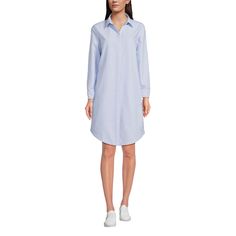 Think of it as the relaxed version of the classic shirt dress. Perfectly polished with a full button-front closure, crisp collar and single-button cuffs on the sleeves, it’s an effortless option for office days. But thanks to the lightweight linen fabric, it’s also the ideal dress to bring on your next warm-weather getaway. Workwear Shirt Dress With Spread Collar And Placket, Casual Collared Neckline Shirt Dress For Office, Casual Collared Shirt Dress For Office, Collared Shirt Dress With Placket For Work, Collared Neckline Shirt Dress With Placket For Workwear, Classic Shirttail Hem Shirt Dress For Daywear, Casual Shirt Dress With Spread Collar For Work, Casual Shirt Dress With Relaxed Fit For Office, Elegant Shirt Dress With Shirttail Hem And Placket