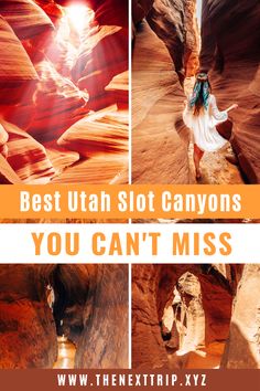 the best utah slot canyons you can't miss with text overlaying them