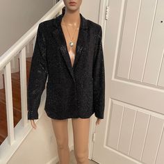 Black Sparkle Blazer Sparkle Blazer, Sparkly Blazer, Black Suit Dress, Black Tuxedo Jacket, Dress Sparkle, Gold Blazer, Coats Black, Tan Blazer, Suit Dress