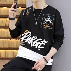 Hip Hop Sweatshirt Men Fashion Clothing Casual Hoodie No Hood Patchwork Japan Style Harajuku Sweatshirt Tops Pullovers Harajuku Sweatshirt, Hip Hop Sweatshirts, Latest T Shirt, Japan Fashion, Casual Hoodie, Harajuku Fashion, Kawaii Fashion, Casual T Shirts, Mens Sweatshirts