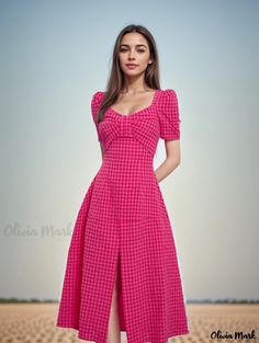 Olivia Mark - Stylish Vintage Grid Pattern Maxi Dress - Elegant Lady Dress Lady Like Style, Vintage Grid, Plaid Maxi Dress, Elegant White Dress, Basic Skirt, Lady Dress, Maxi Dress Pattern, Elegant Lady, Camisole Dress