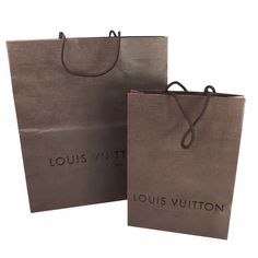 Louis Vuitton Gift Bags Set of Two, Shopping Tote Bags, Brown US Seller. Luxury Brown Flap Bag For Gift, Luxury Everyday Gift Bag, Designer Gift Bag For Everyday Use, Brown Bag With Dust Bag As A Gift, Louis Vuitton Paper Shopping Bags, Luxury Brown Canvas Shopping Bag, Brown Reversible Shopping Bags, Brown Shopping Gift Bag, Brown Shopping Bags With Solid Color