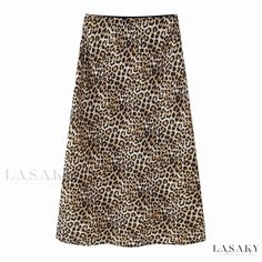 Lasaky - Multicolor Animal Print Silk Satin Skirt with Waist Cinching and Body-contouring Fit Spring Animals, Pleated Skirt Short, Plaid Pullover, Faux Leather Dress, Stil Elegant, Pattern Animal, Satin Skirt, Leather Dresses, Body Contouring