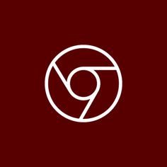 the letter g in a circle on a maroon background