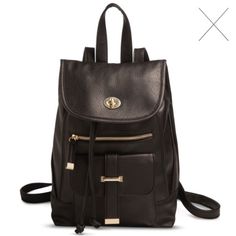 Black Vegan Leather Backpack Measures Approx 13x10 Brand New With Tags Please Let Me Know If You Have Any Questions. Luxury Leather-backed Satchel Shaped Backpack, Elegant Black Backpack With Gold-tone Hardware, Black Leather-handled Backpack, Luxury Black Leather Backpack For On-the-go, Luxury Black Leather Backpack With Gold-tone Hardware, Coach Backpack, Suede Backpack, Daypack Backpack, Embroidered Backpack