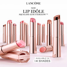 Get instant color & shine with our NEW Lip Idôle Squalane-12 Butterglow. Warm Spring Palette, Stacked Hairstyles, Soft Summer Color Palette, Soft Summer Colors, Makeup 101, Spring Palette, Hydrating Lip Balm, Makeup Stuff