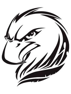 an eagle's head in black and white, with the word eagle on it