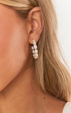 These are the only earrings you need this season! Delicate & lightweight, these babies will be on high rotation! Founded in 2015, ALV Jewels was started with the goal to create unique yet on trend pieces at an affordable price point for women all over. Hoco Earrings, Alv Jewels, Flowy Clothing, How Many Bridesmaids, Boho Wedding Jewelry, Ivory Earrings, Hair Accessories Boho, Bride Accessories, Wedding Bridal Jewellery