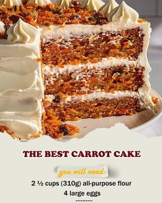 an advertisement for the best carrot cake you will need