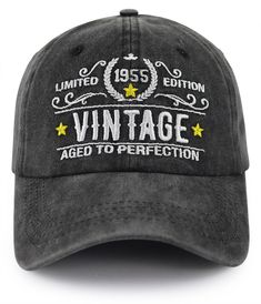 PRICES MAY VARY. Vintage 1955 Baseball Cap: This 69th Birthday Hat Is Made Of 100 Percent Cotton For A Soft, Skin-Friendly, Lightweight Fabric. Adjustable Metal Clasp On The Back,The Cap Can Be Easily Adjusted To The Right Size For Both Women And Men. Sturdy Hat And Something That Can Be Worn Repeatedly As It Doesn't Scream " 69 "! Adjustable Metal Buckle: Our 69th Birthday Gifts For Men Women Feature A Solid Metal Buckle Closure In The Back Letting You Easily Adjust The Size For A Perfect Fit. 30th Birthday Gifts For Men, 69th Birthday, 90th Birthday Decorations, Birthday Decorations For Men, Vintage Baseball Caps, 80th Birthday Gifts, 70th Birthday Gifts, 60th Birthday Gifts, Hat For Men