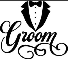 the word groom with a tuxedo and bow tie