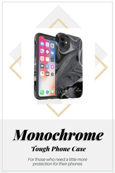 the monochromee phone case is designed to protect your iphone's screen from scratches