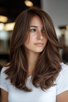 Discover 17 top front layered haircuts for long hair! Perfect for adding dimension and style to your look. 💇‍♀️✨ #FrontLayers #LongHairInspo Side Parted Haircut, Front Layered Haircuts, Layered Haircuts For Long Hair, Middle Hair, Straight Layered Hair, Hair Print, Haircuts For Long Hair With Layers, Layered Haircuts For Medium Hair, Haircuts For Medium Hair