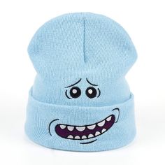 Rick And Morty Meeseeks Beanie Stitch Beanie Disney, Rick And Morty Accessories, Rick And Morty Meeseeks, Rick And Morty Hat, Mr Meeseeks, Justin Roiland, Rick Y Morty, Ski Cap, Winter Knit Hats