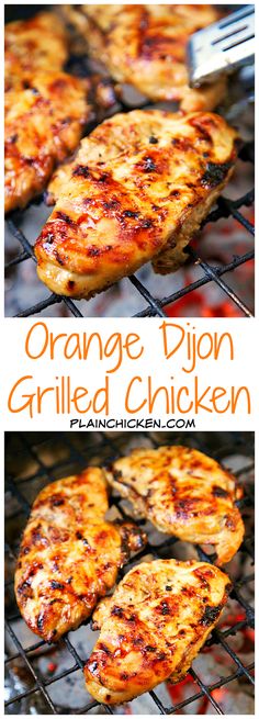 Orange Grilled Chicken, Easy Summer Time Dinners, Orange Marinated Chicken, Orange Marinade For Chicken, Orange Juice Marinade For Chicken, Orange Juice Marinade, Grilled Orange Chicken, Dijon Grilled Chicken, Orange Chicken Marinade