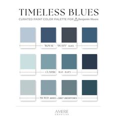 Calm House Paint Palette, Benjamin Moore, Calm Review, Coastal Palette, Beach House, Calm Palette, Beach Glass, OC-22, 2111-70 - Etsy Behr Blue Gray Paint Colors, Behr Blue Grey Paint Colors, Blue Paint Colors For Bedroom, Sw Upward, Paint Colors For Bedroom, Behr Blue, Calm House, Calm Palette, French Blue Paint