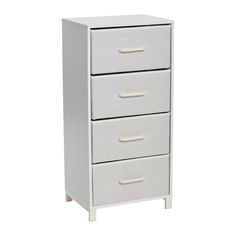 a white cabinet with three drawers on it