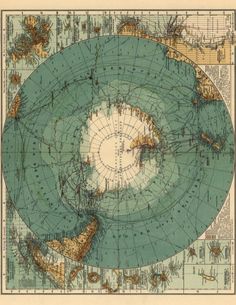 an old map showing the polar circle