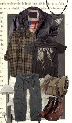 Adventurer Aesthetic Outfit Men, Midwest Emo Fashion Male, Cluttercore Outfit, Grange Style, Apocalyptic Clothing, Casual Punk, Guys Clothing Styles