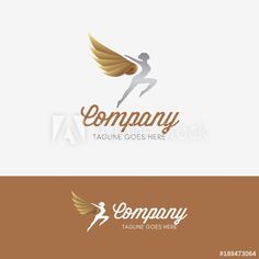 a logo for a company with an angel