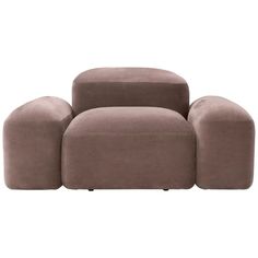 a large grey couch with two ottomans on it's legs and one foot in the middle