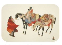 an image of two people on horses with the caption, what is this painting?