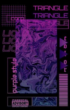 an abstract poster with purple and black colors