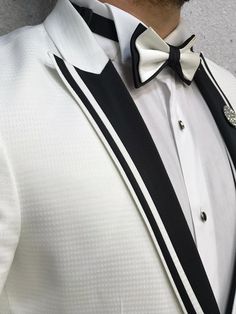 Lazio Slim Fit Brilliant White Tuxedo-baagr.myshopify.com-1-BOJONI Wedding Budgeting, Wedding Suits Men Black, Tie Chain, Chain Brooch, Double Breasted Tuxedo, King Tattoos, Classic Tuxedo, White Tuxedo, Dinner Jacket