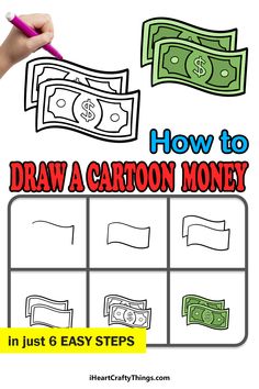 how to draw a cartoon money in just 6 easy steps