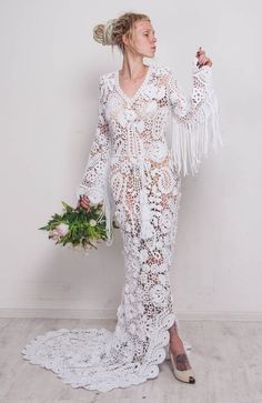 Crochet wedding maxi dress Handmade White Dress wedding dress fringe white dress irish lace dress pl Irish Lace Wedding Dress, Fringe Wedding Dress, White Dress Wedding, Bordeaux Dress, Wedding Maxi Dress, Custom Design Dress, Vestidos Maxi, Crochet Wedding Dresses, Crochet Wedding