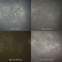 four different shades of gray, silver, and black marbled stone wallpapers