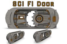 an image of a sci fi door set up in the shape of a spaceship ship