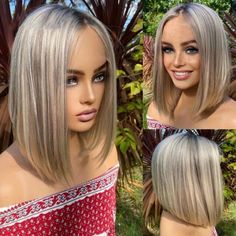 Hair Color Ash, Blonde Highlight Wig, Classy Edgy, Highlight Wig, Blonde Highlight, Ash Blonde Highlights, Fashion Wigs, Ash Blonde, Synthetic Lace Front Wigs