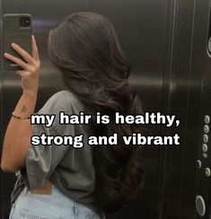 Healthy Strong Hair, I Have Healthy Hair Affirmation, Vision Board Healthy Hair, Long Thick Hair Affirmations, Long Healthy Hair Affirmations, Good Hair Manifestation, Good Hair Affirmations, Alternative Vision Board, Affirmation For Healthy Hair