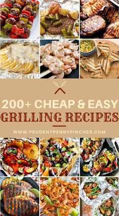 the cover of 200 cheap and easy grilling recipes by prudentmyncher com