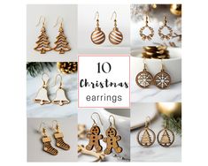 Laser Cut Wood Earrings, Earring Svg, Wood Earring, Laser Cut Earrings, Christmas Bundle, Holiday Earring, Laser Cut Files, Wooden Earrings, Laser Cut Wood