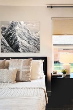 Mountain Canvas Painting Cabin Art, Mountain Painting, Triptych Wall Art, Cozy Aesthetic