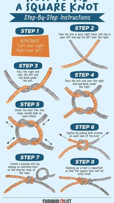 how to tie a square knot step by step instructions for beginners and advanced students