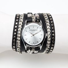 Studded Leather Wrap Watch | Sara Designs Back In Black, Studded Leather, Leather Wraps, Wrap Watch, Fashion Watches