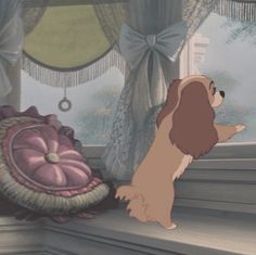 a dog is looking out the window at another dog