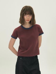 Composition : Shell: 95% cotton + 5% otherColor : Red_RD1_ONE SIZE_99Country of Origin : KOREA Casual Burgundy Short Sleeve T-shirt, Burgundy Cotton T-shirt With Crew Neck, Short Sleeve Burgundy Tops For Summer, Burgundy Short Sleeve Tops For Summer, Burgundy Cotton Short Sleeve Tops, Casual Burgundy Cotton T-shirt, Burgundy Casual Short Sleeve Top, Burgundy Short Sleeve Tops For Spring, Casual Burgundy Short Sleeve Top