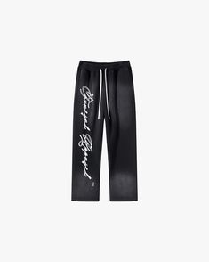 Experience the perfect blend of vintage style and modern comfort with our Washed Logo Sweatpants. These Y2K-inspired joggers feature a loose, wide-leg fit and are crafted from a durable blend of 52% cotton and 48% polyester. The washed black color offers a unique, worn-in look. With an elastic waist for a secure and comfortable fit, these heavyweight sweatpants are ideal for both casual wear and lounging. Product Description: - 52% Cotton / 48% Polyester- Drawstring Closure- Flare Bottom- Garmen Trendy Wide-leg Cotton Joggers, Athleisure Wide-leg Sweatpants For Streetwear, Urban Wide Leg Fall Sweatpants, Loosely Fitted Wide-leg Pants For Streetwear, Straight Leg Pants With Letter Print For Streetwear, Straight Leg Cotton Bottoms With Letter Print, Fall Streetwear Sweatpants Straight Cut, Fall Urban Sweatpants With Letter Print, Trendy Streetwear Pants With Elastic Waistband