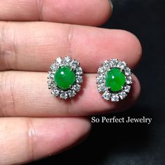 "PROFESSIONALLY MADE TO ORDER Takes 5-7 days to handcraft, diamond setting, and 3 more days for UPS EXPRESS (free shipping). So a total of 10 days after clear payment is expected. -All dimensions, carat weights, and QUALITY are the minimum of what you will receive. You will get only bigger, better, or more sparkling items! For rings, they will be made in your size from scratch, PERFECTLY FOR YOU!! And because of this, you will have a choice to choose whether you want your piece in White Gold, Ye Exquisite Jade Jewelry For Formal Occasions, Exquisite Green Jade Jewelry, Fine Green Jade Jewelry, Exquisite Oval Jade Jewelry, Gia Certified Green Fine Jewelry Earrings, Gia Certified Green Earrings In Fine Jewelry Style, Green Gia Certified Fine Jewelry Earrings, Gia Certified Green Earrings Fine Jewelry, Round Jade Earrings For Anniversary