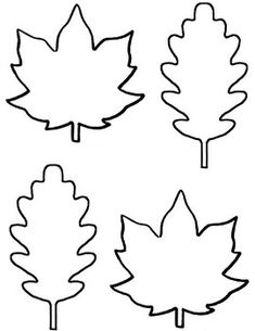 four different types of leaves that are cut out from the shape of each leaf, including one