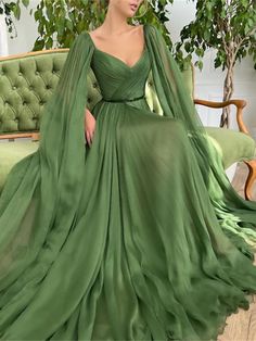 A-Line Evening Gown Maxi Dress Wedding Party Court Train Sleeveless V Neck Fall Wedding Guest Chiffon with Ruched 2023 2023 - US $171.99 Long Party Gowns, Split Prom Dresses, Nature Dress, Evening Dresses With Sleeves, Chiffon Evening Dresses, Performance Dresses, Evening Gowns Elegant, Prom Dresses Vintage, Maxi Gown Dress