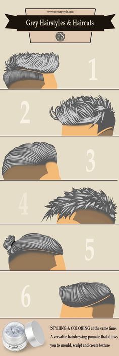 Pomade Style, Gray Hair Cuts, Men Style Tips, Fade Haircut