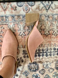 Beautiful blush suede mule low heel fall shoe Suede Mules, Mule, Blush