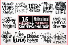 the 15 different types of lettering are displayed on a wooden sign that says,'be kind