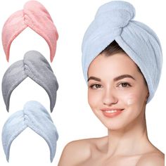 Microfiber Hair Towel, 3 Packs for Wet Hair, Drying Hair Wrap Towels for Curly Hair Women Anti Frizz Hair Towel Turban, Microfiber Hair Towel, Hair Towels, Hair Drying Cap, Hair Towel Wrap, Hair Drying, Hair Turban, Towel Wrap, Curly Hair Women